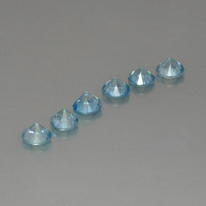 캐럿 천연 블루 지르콘 보석, 라운드 컷, 4.69 mm, VVS-VS