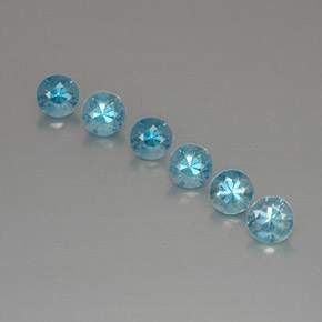 캐럿 천연 블루 지르콘 보석, 라운드 컷, 4.62 mm, VVS-VS