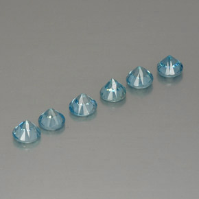 캐럿 천연 블루 지르콘 보석, 라운드 컷, 4.62 mm, VVS-VS