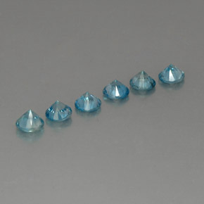 캐럿 천연 블루 지르콘 보석, 라운드 컷, 4.48 mm, VVS-VS