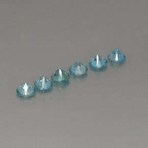 캐럿 천연 블루 지르콘 보석, 라운드 컷, 4.42 mm, VVS-VS