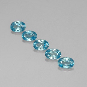 3.49캐럿 천연 블루 지르콘 보석, 타원형 컷, 6×4.2 mm, VVS