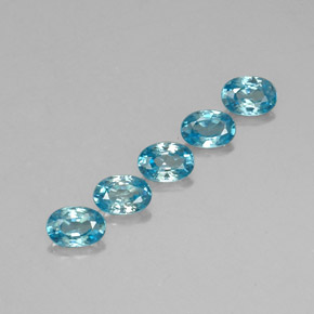 3.49캐럿 천연 블루 지르콘 보석, 타원형 컷, 6×4.2 mm, VVS