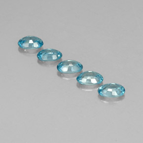 3.49캐럿 천연 블루 지르콘 보석, 타원형 컷, 6×4.2 mm, VVS