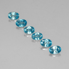 캐럿 천연 블루 지르콘 보석, 타원형 컷, 6×4 mm, VVS