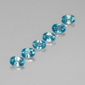 캐럿 천연 블루 지르콘 보석, 타원형 컷, 6×4 mm, VVS