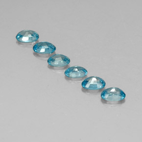 캐럿 천연 블루 지르콘 보석, 타원형 컷, 6×4 mm, VVS
