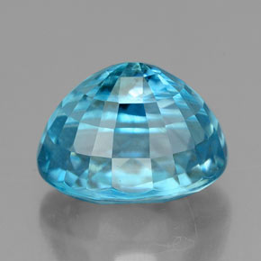 7.24캐럿 천연 일렉트릭 블루 지르콘, 타원형 컷, 10.7×7.7 mm, VS