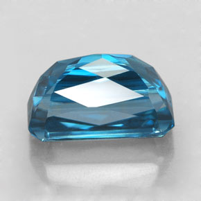 7.48캐럿 천연 블루 지르콘, 에메랄드 컷, 12.2×7.6 mm, IF