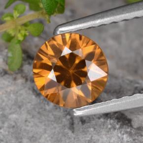 0.97캐럿 천연 오렌지 지르콘, 라운드 컷, 5.63 mm, VVS-VS