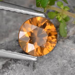 0.97캐럿 천연 오렌지 지르콘, 라운드 컷, 5.63 mm, VVS-VS