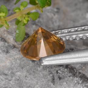 0.97캐럿 천연 오렌지 지르콘, 라운드 컷, 5.63 mm, VVS-VS