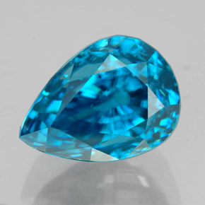 7.72캐럿 천연 블루 지르콘, 배 모양, 11×8.1 mm, VVS
