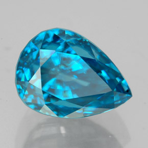 7.72캐럿 천연 블루 지르콘, 배 모양, 11×8.1 mm, VVS