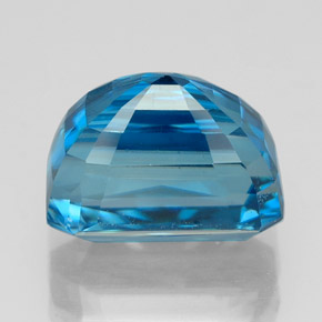 6.87캐럿 천연 블루 지르콘, 에메랄드 컷, 10.5×7.6 mm, VVS