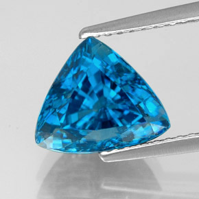 5.09캐럿 천연 블루 지르콘, 트릴리언, 9.9×8.4 mm, VVS