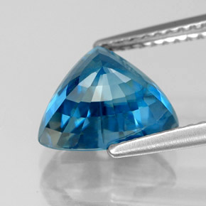 5.09캐럿 천연 블루 지르콘, 트릴리언, 9.9×8.4 mm, VVS