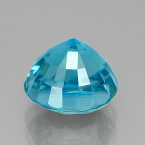 4.88캐럿 천연 블루 지르콘, 라운드 컷, 8.74 mm, VVS