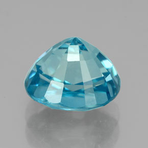 4.07캐럿 천연 블루 지르콘, 쿠션 컷, 8.6×7.4 mm, VVS
