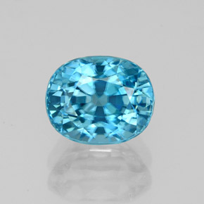 3.11캐럿 천연 블루 지르콘, 타원형 컷, 8×6.5 mm, VVS