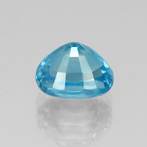 3.11캐럿 천연 블루 지르콘, 타원형 컷, 8×6.5 mm, VVS