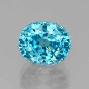 3.68캐럿 천연 블루 지르콘, 타원형 컷, 8.5×7.1 mm, VVS