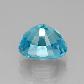 3.68캐럿 천연 블루 지르콘, 타원형 컷, 8.5×7.1 mm, VVS