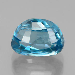 6.58캐럿 천연 블루 지르콘, 타원형 컷, 10.2×7.6 mm, VVS