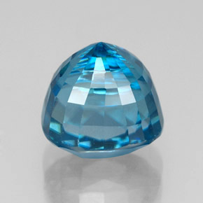 5.89캐럿 천연 블루 지르콘, 쿠션 컷, 8.5×8 mm, VVS