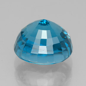 5.64캐럿 천연 블루 지르콘, 타원형 컷, 9.2×8.4 mm, VVS