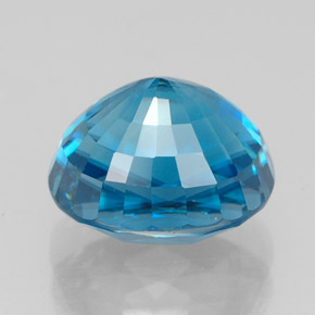 5.64캐럿 천연 블루 지르콘, 타원형 컷, 9.5×8.1 mm, VVS