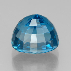 5.40캐럿 천연 블루 지르콘, 타원형 컷, 8.8×7.3 mm, VVS