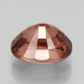 3.55캐럿 천연 로즈 오렌지 지르콘, 타원형 컷, 9.1×7.2 mm, VVS