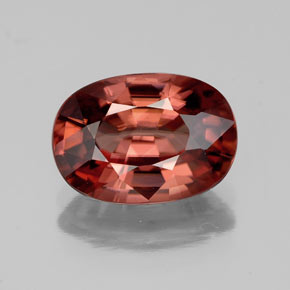 4.02캐럿 천연 딥 로즈 레드 지르콘, 타원형 컷, 10.6×7.5 mm, VVS