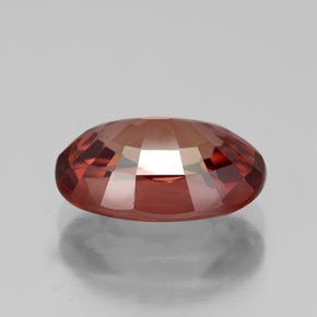 4.02캐럿 천연 딥 로즈 레드 지르콘, 타원형 컷, 10.6×7.5 mm, VVS