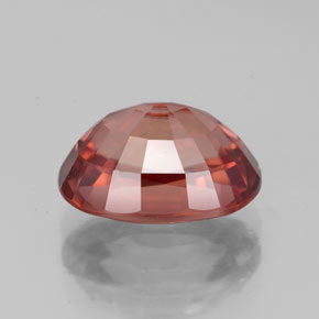 4.43캐럿 천연 로즈 오렌지 지르콘, 타원형 컷, 10.1×7.4 mm, VVS