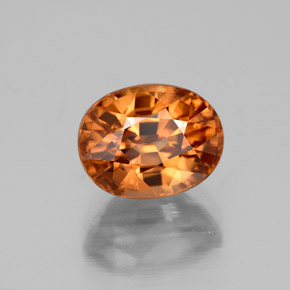 4.07캐럿 천연 오렌지 지르콘, 타원형 컷, 9.1×7.1 mm, VVS