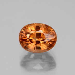 4.07캐럿 천연 오렌지 지르콘, 타원형 컷, 9.1×7.1 mm, VVS