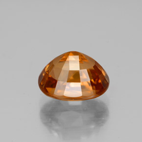 4.07캐럿 천연 오렌지 지르콘, 타원형 컷, 9.1×7.1 mm, VVS