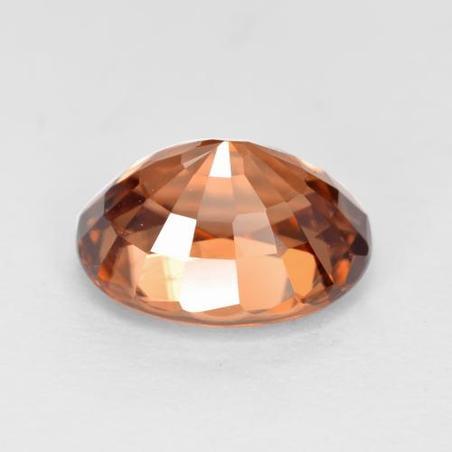 3.23캐럿 천연 깊은 붉은빛 오렌지 지르콘, 타원형 컷, 9.1×7.1 mm, VVS