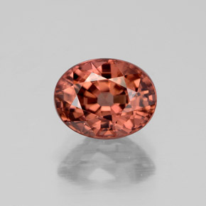 3.34캐럿 천연 로즈 오렌지 지르콘, 타원형 컷, 9×7 mm, VVS