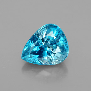 3.00캐럿 천연 블루 지르콘, 배 모양, 8.7×7.2 mm, VVS-VS