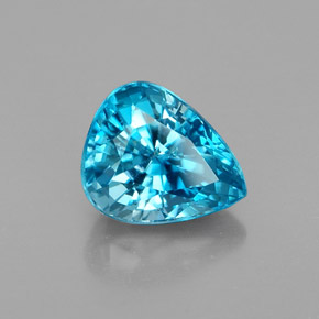 3.00캐럿 천연 블루 지르콘, 배 모양, 8.7×7.2 mm, VVS-VS
