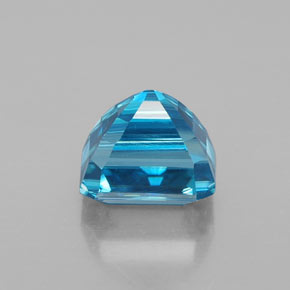 3.72캐럿 천연 블루 지르콘, 에메랄드 컷, 7.8×6.7 mm, VVS