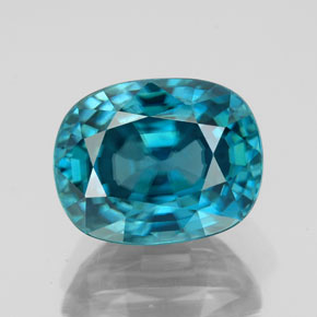 7.22캐럿 천연 블루 지르콘, 타원형 컷, 11.1×8.7 mm, VVS
