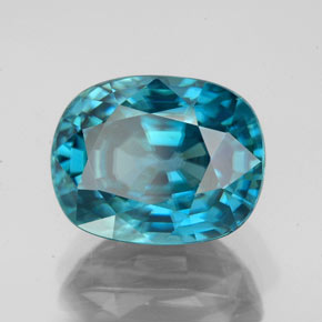 7.22캐럿 천연 블루 지르콘, 타원형 컷, 11.1×8.7 mm, VVS