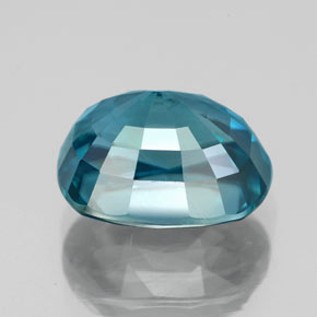 7.22캐럿 천연 블루 지르콘, 타원형 컷, 11.1×8.7 mm, VVS