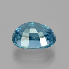 7.22캐럿 천연 스위스 블루 지르콘, 타원형 컷, 11.5×8.6 mm, VVS
