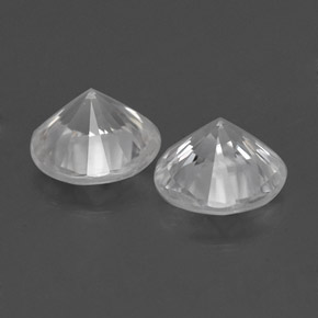 캐럿 천연 화이트 지르콘 보석, 라운드 컷, 4.54 mm, VS