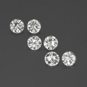 캐럿 천연 화이트 지르콘 보석, 라운드 컷, 4.56 mm, VS